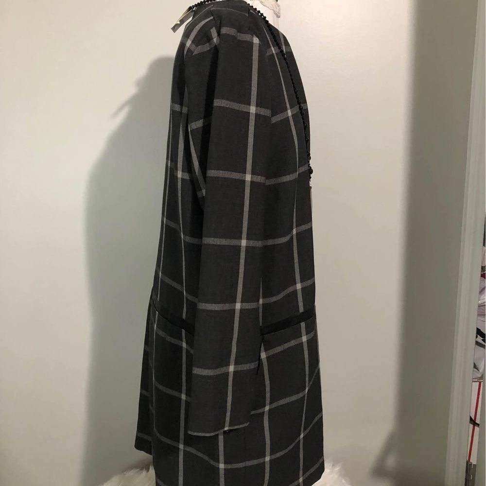 XL Joe Fresh Black Pin Stripped Dress 21” waist 34” length 20” pit-pit C3624 - Picture 3 of 6